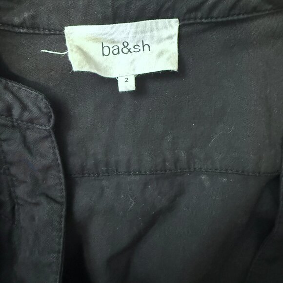 BA&SH Paros Black Tencel 3/4 Sleeve Jumpsuit Women's size 2 - Picture 5 of 9